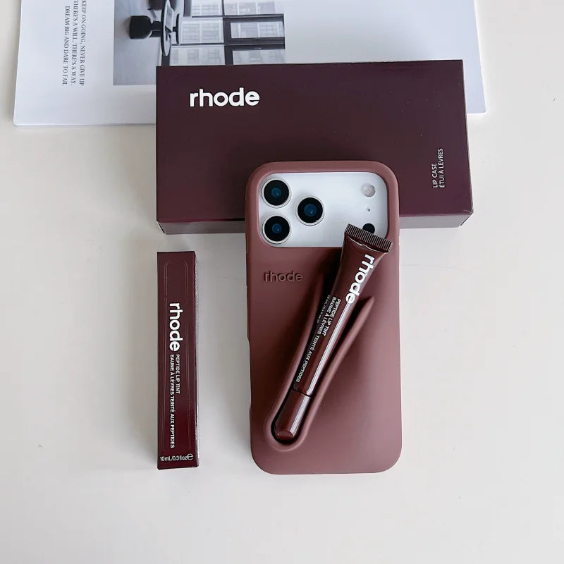 Silicone iPhone Case with Lipstick Holder