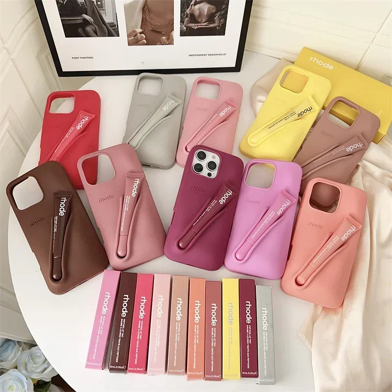 Silicone iPhone Case with Lipstick Holder