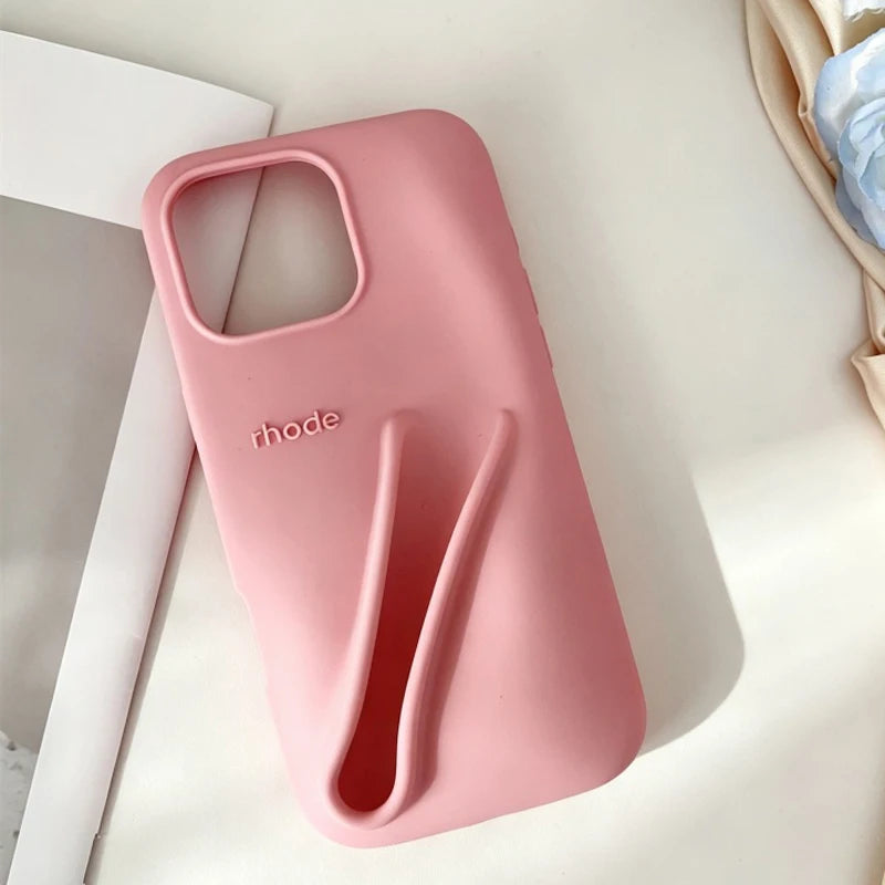 Silicone iPhone Case with Lipstick Holder