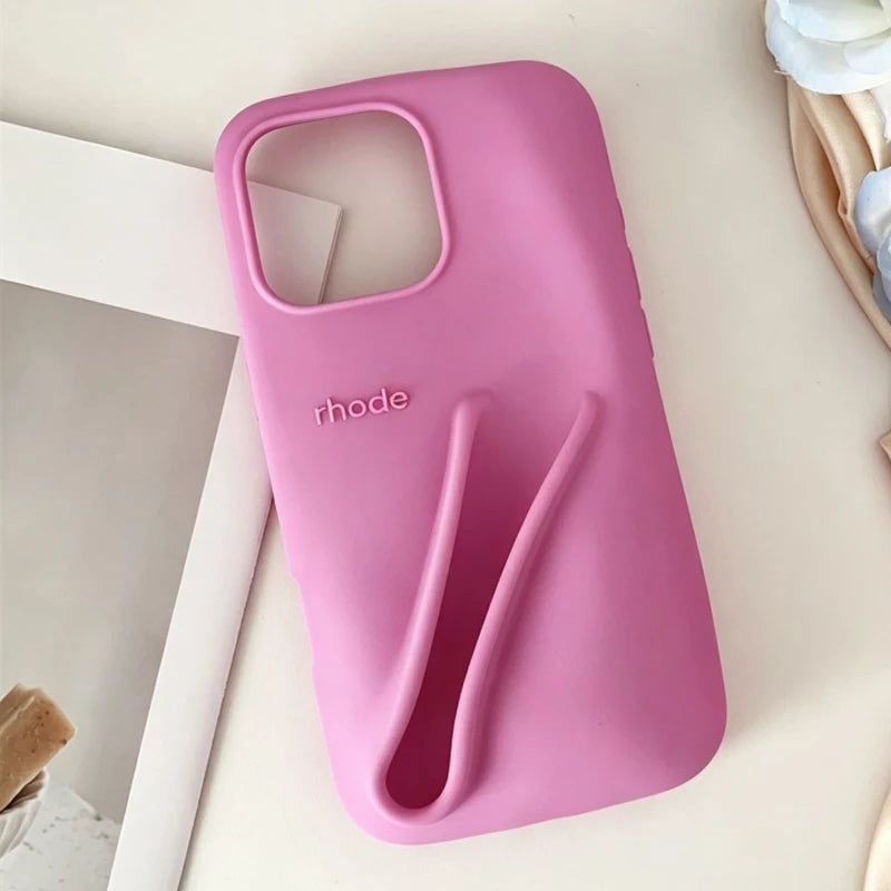 Silicone iPhone Case with Lipstick Holder