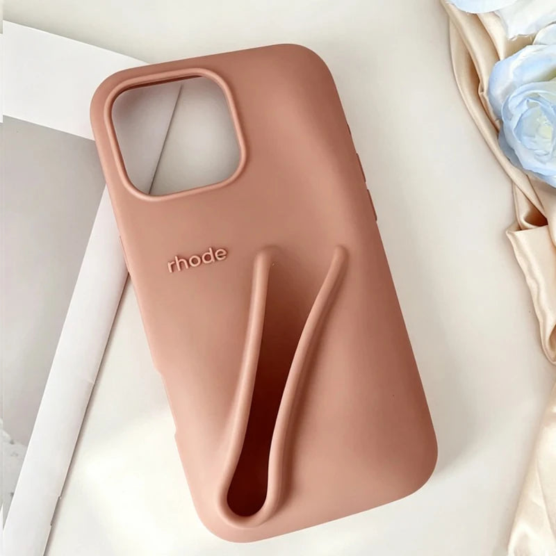 Silicone iPhone Case with Lipstick Holder