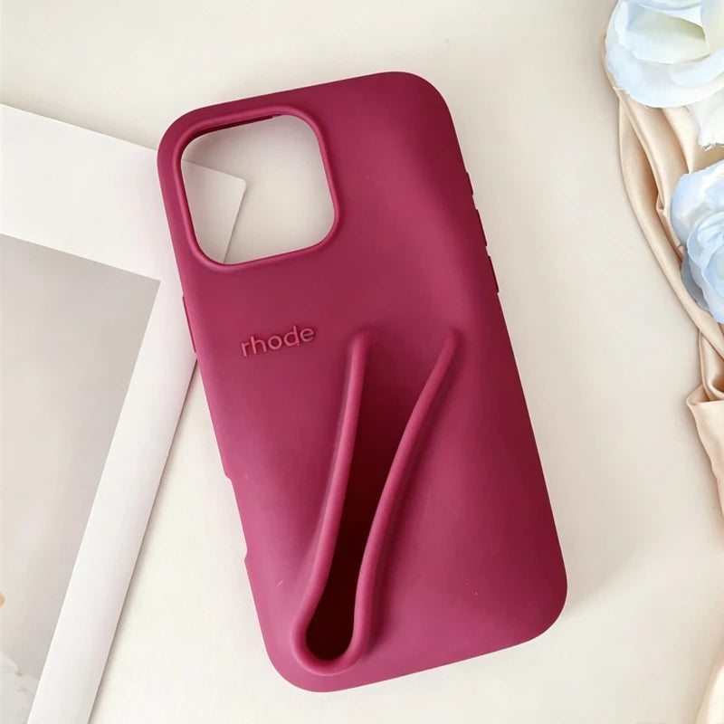 Silicone iPhone Case with Lipstick Holder