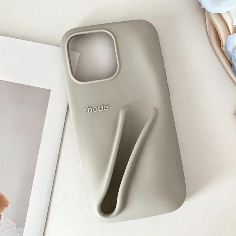 Silicone iPhone Case with Lipstick Holder