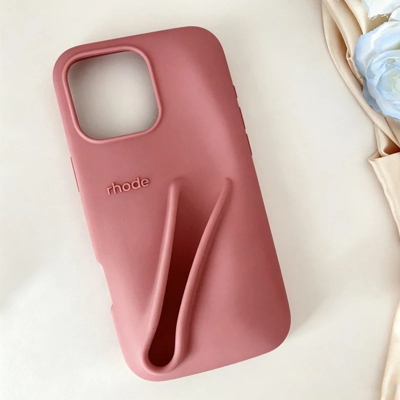 Silicone iPhone Case with Lipstick Holder